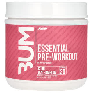 Raw Nutrition, Bum, Essential Pre-Workout, essenzielles Pre-Workout, saure Wassermelone, 405 g (14,29 oz.)
