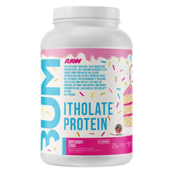 Raw Nutrition, Bum, Itholate® Protein, Birthday Cake, 29.1 oz (825 g) — product photo 1