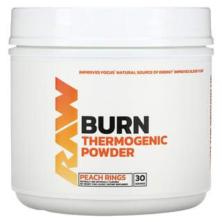 Raw Nutrition, Burn, Thermogenic Powder, thermogenes Pulver, Pfirsichringe, 516 g (18,2 oz.)