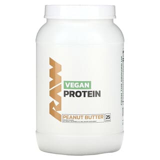Raw Nutrition, веганський протеїн, арахісова паста, 825 г (1,81 фунта)