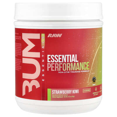 Raw Nutrition, Bum Essentials, Essential Performance, Non-Stim Training Formula, Strawberry Kiwi , 21.52 oz (610 g)