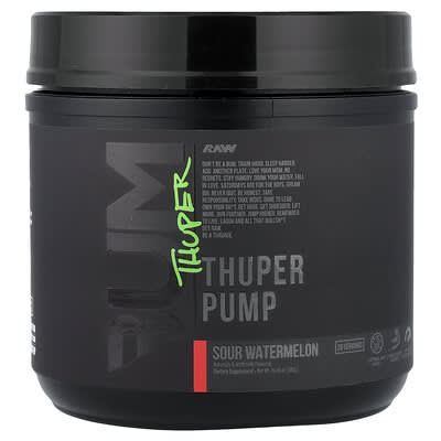 Raw Nutrition, Bum, Thuper Pump, Sour Watermelon, 20.46 oz (580 g)