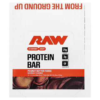 Raw Nutrition, протеиновый батончик, помадка с арахисовой пастой, 12 батончиков по 60 г (2,11 унции)