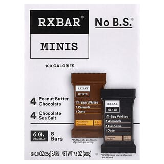 ركسبار‏, Minis, Peanut Butter Chocolate & Chocolate Sea Salt, 8 Bars, 0.9 oz (26 g) Each