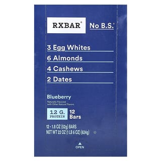 RXBAR, Protein Bar, Blueberry, 12 Bars, 1.8 oz (52 g) Each