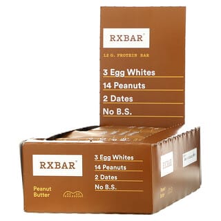 RXBAR, Protein Bar, Peanut Butter, 12 Bars, 1.83 oz (52 g) Each