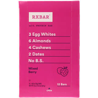 RXBAR, Protein Bar, Mixed Berry, 12 Bars, 1.83 oz (52 g) Each