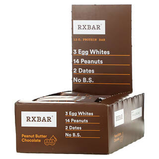 RXBAR, Barrita proteica, Chocolate con mantequilla de maní, 12 barritas, 52 g (1,83 oz) cada una