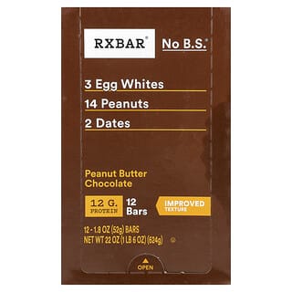 RXBAR, Barretta proteica, burro di arachidi e cioccolato, 12 barrette, 52 g ciascuna