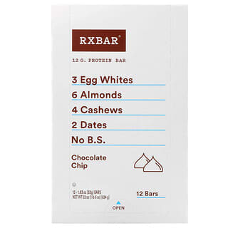 RXBAR, Protein Bar, Chocolate Chip, 12 Bars, 1.83 oz (52 g) Each