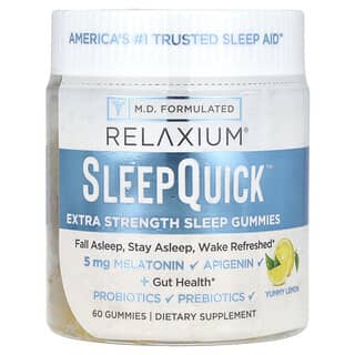 Relaxium, Gommes SleepQuick™, Extrapuissante, Citron savoureux, 60 gommes