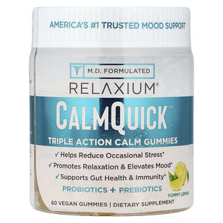 Relaxium, Nyugodt gumicukor probiotikumokkal + prebiotikumokkal, finom citrom, 60 gumicukor