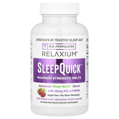 Relaxium, SleepQuick™, Sugar Free, Berry, 100 Drug Free Melts