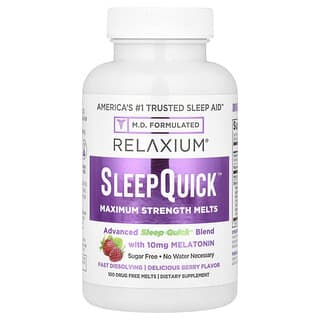 Relaxium, SleepQuick™, Sans sucre, Baies, 100 fondants sans médicament