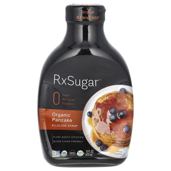 RxSugar‏, סירופ אורגני לפנקייק, טעם מייפל, 475 גרם (16 אונקיות)