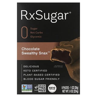 RxSugar, Swealthy Snax, Chocolate, 8 Packs, 1 oz (28 g) Each