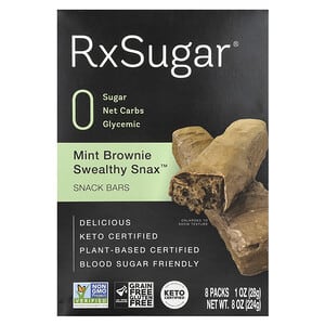 RxSugar, Swealthy Snax, Brownie con sabor a menta, 8 paquetes, 28 g (1 oz) cada uno