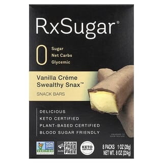 RxSugar, Swealthy Snax, Barres de céréales, Crème à la vanille, 8 sachets, 28 g chacun