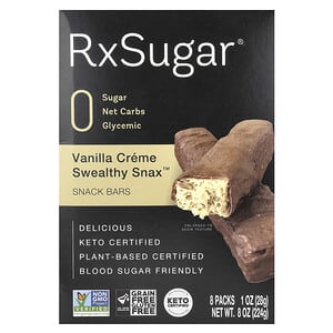 RxSugar, Swealthy Snax, Crema de vainilla, 8 paquetes, 28 g (1 oz) cada uno