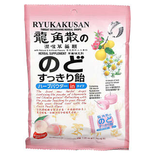 Ryukakusan, のどすっきりハーブ飴、桃味、15個、52.5g（1.85オンス）