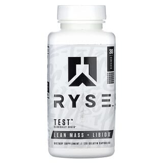 RYSE, 테스트, 순근육 + 리비도, 젤라틴 캡슐 120정
