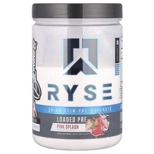 RYSE Loaded Pre, High Stim Pre-Workout, Pink Splash, 13.9 oz (393 g)