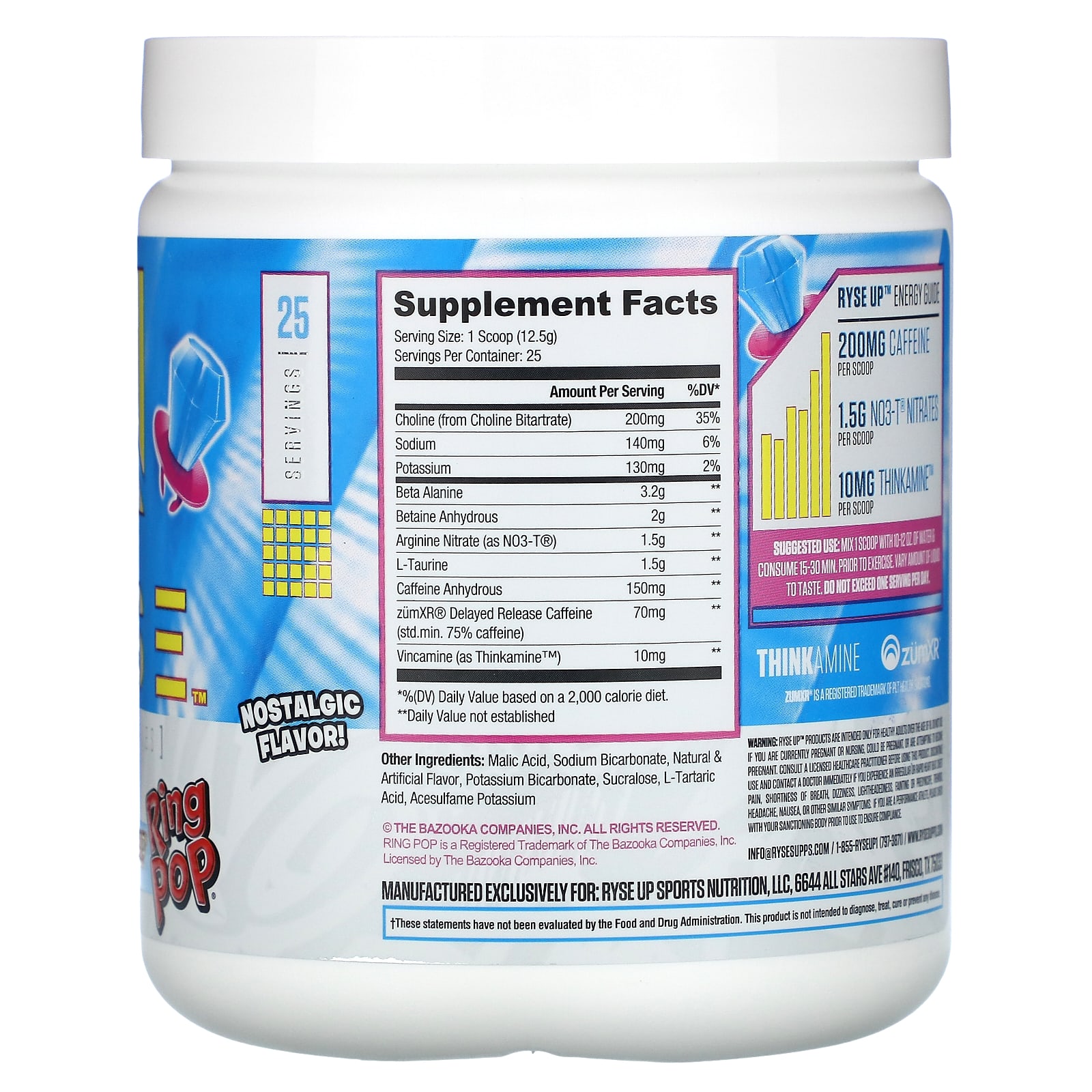 RYSE, PreWorkout, Blue Raspberry Ring Pop, 11 oz (313 g)