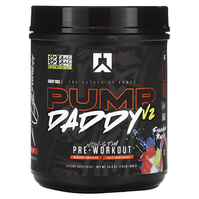 RYSE, Pump Daddy V2, Stimulant-Free Pre-Workout Formula, Freedom Rocks, 1.5 lbs (668 g)