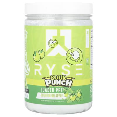 RYSE, Loaded Pre, Sour Punch® Green Apple Flavor, 16.7 oz (474 ​​g)