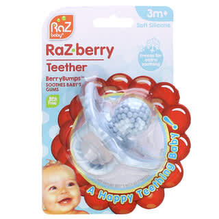 RaZbaby, RaZ-berry, прорезыватель для зубов, для детей от 3 месяцев, синий, 1 шт.