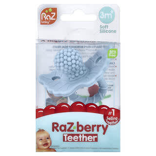 RaZbaby, RaZ-berry Diş Kaşıyıcı, 3 Ay ve Üzeri, Mavi, 1 Adet