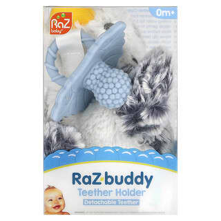 RaZbaby, RaZ-Buddy, Teether Holder, Detachable Teether, 0 Months+, Penguin, 1 Count