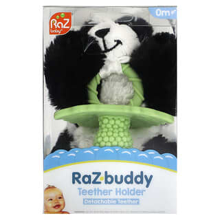 RaZbaby, Teether Holder, Detachable Teether, 0 Months+, Panda, 1 Count