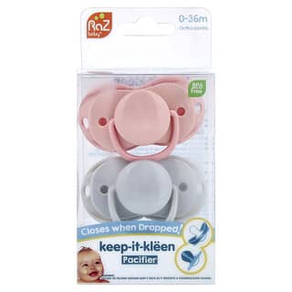RaZbaby, Keep-It-Kleen Napp, 0-36m, Rosa & Grå, 2 Nappar