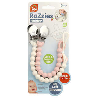 RaZbaby, RaZzies speenhouder, 0m+, roze/beige, 2 houders