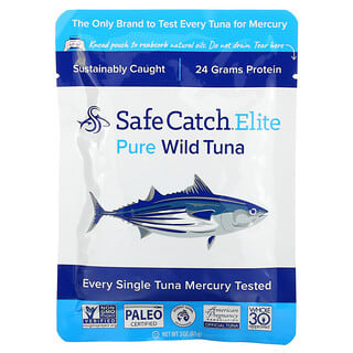 Safe Catch, Elite, дикий тунец, чистый, 85 г (3 унции)