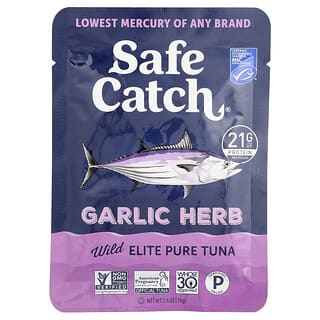 Safe Catch, Wild Elite Pure Tuna, чеснок и травы, 74 г (2,6 унции)