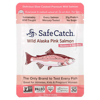 Safe Catch, Wild Alaska Pink Salmon, Skinless & Boneless, 3 oz (85 g)