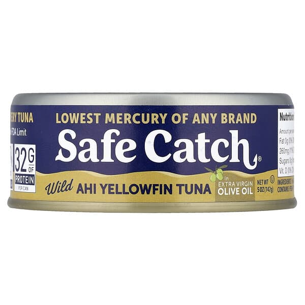 Safe Catch, Wild Ahi Yellowfin Tuna In Extra Virgin Olive Oil, 5 oz (142 g)