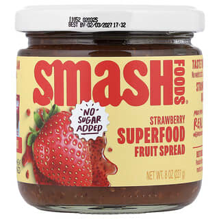 Smash Foods‏, مربى الفاكهة فائقة القيمة الغذائية ، الفراولة ، 8 أونصات (227 جم)