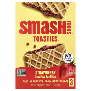 Smash Foods, Toasties™, клубника, 3 шт., 54 г (1,9 унции) каждое