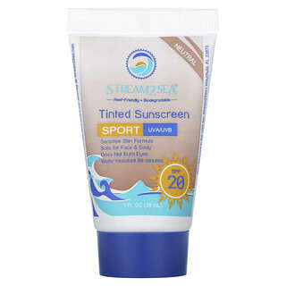 Stream2Sea, Protetor Solar Colorido, Esportivo, FPS 20, Neutro, 30 ml (1 fl oz)