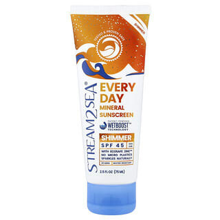 Stream2Sea, Every Day Mineral Sunscreen, Shimmer, SPF 45, 2.5 fl oz (75 ml)