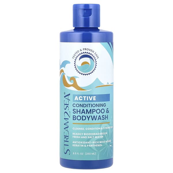 Stream2Sea, 액티브 컨디셔닝 샴푸 & 바디 워시, 250ml(8.5fl oz)