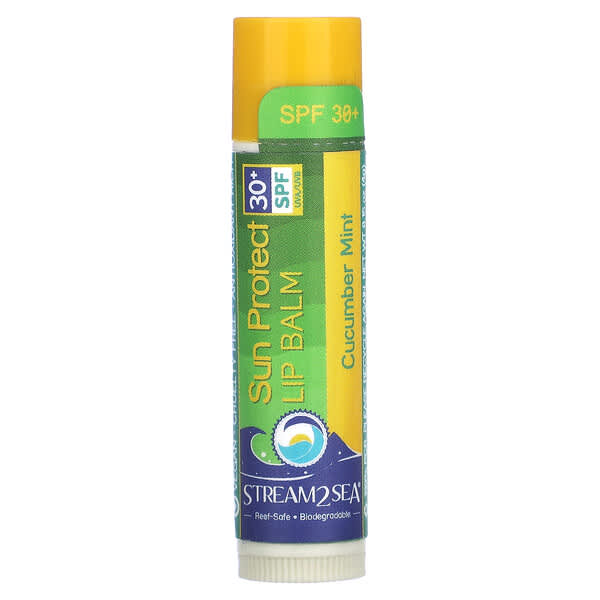 Stream2Sea, 썬 프로텍트 립밤, SPF 30+, 오이 민트, 4g(0.15oz)