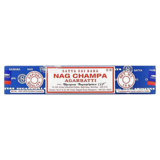 Sai Baba, Satya, Incienso de agarbatti Nag Champa, 10 barras, 15 g