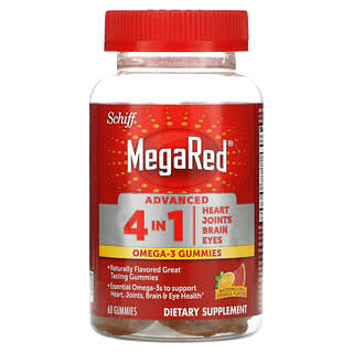 Schiff, MegaRed, Advanced 4 In 1 Omega-3 Gummies, Watermelon & Orange , 60 Gummies