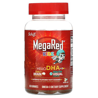 Schiff, MegaRed Kids, Omega-3, 3+ Years Old, Watermelon and Orange , 60 Gummies