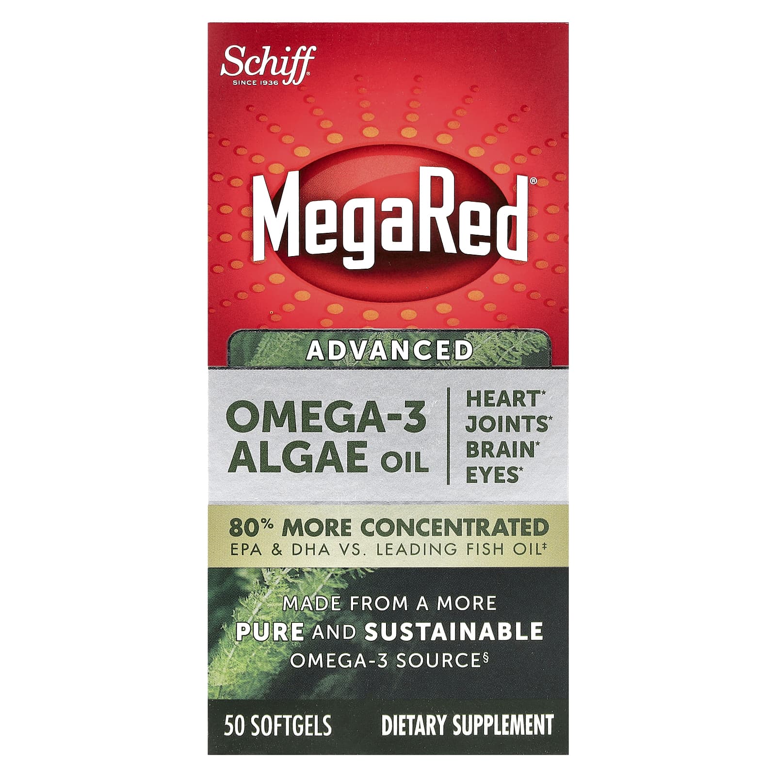 Schiff, MegaRed®, Advanced Omega3 Algae Oil, 50 Softgels