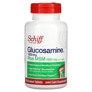Schiff, Glicosamina e MSM, 500 mg, 150 Comprimidos Revestidos